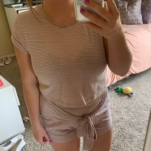 Pink striped set